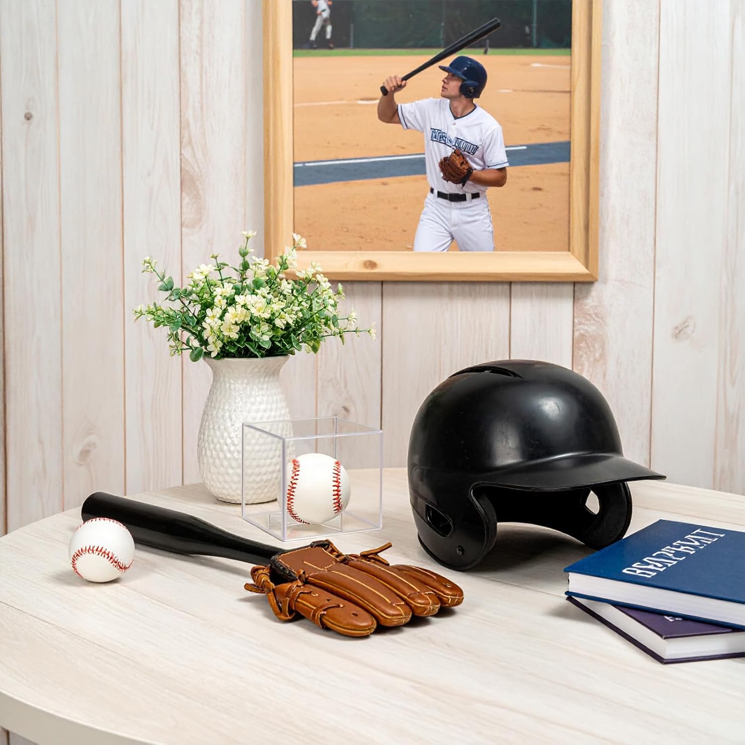 16 Pack UV Protected Acrylic Boxes for Display,Clear Display Case Baseball Cube Memorabilia Showcase Autograph Ball Protector