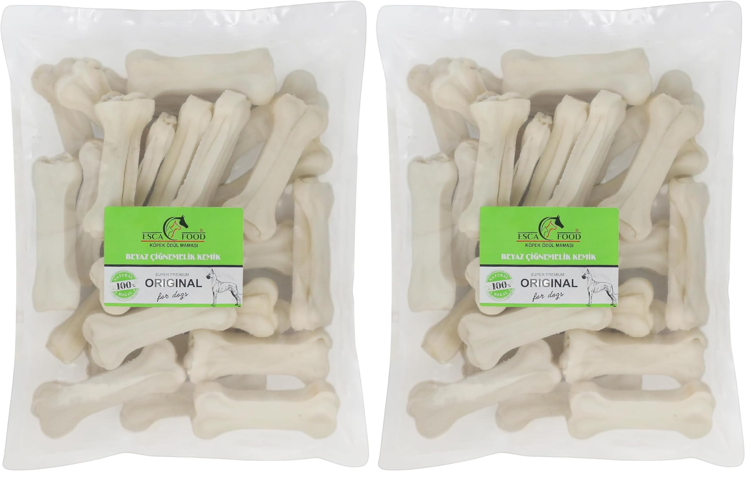 Esca Food Beyaz Pres Kemik 7,5 Santimetre 25’li 500 Gram Köpek Ödül Maması (2 paketi)