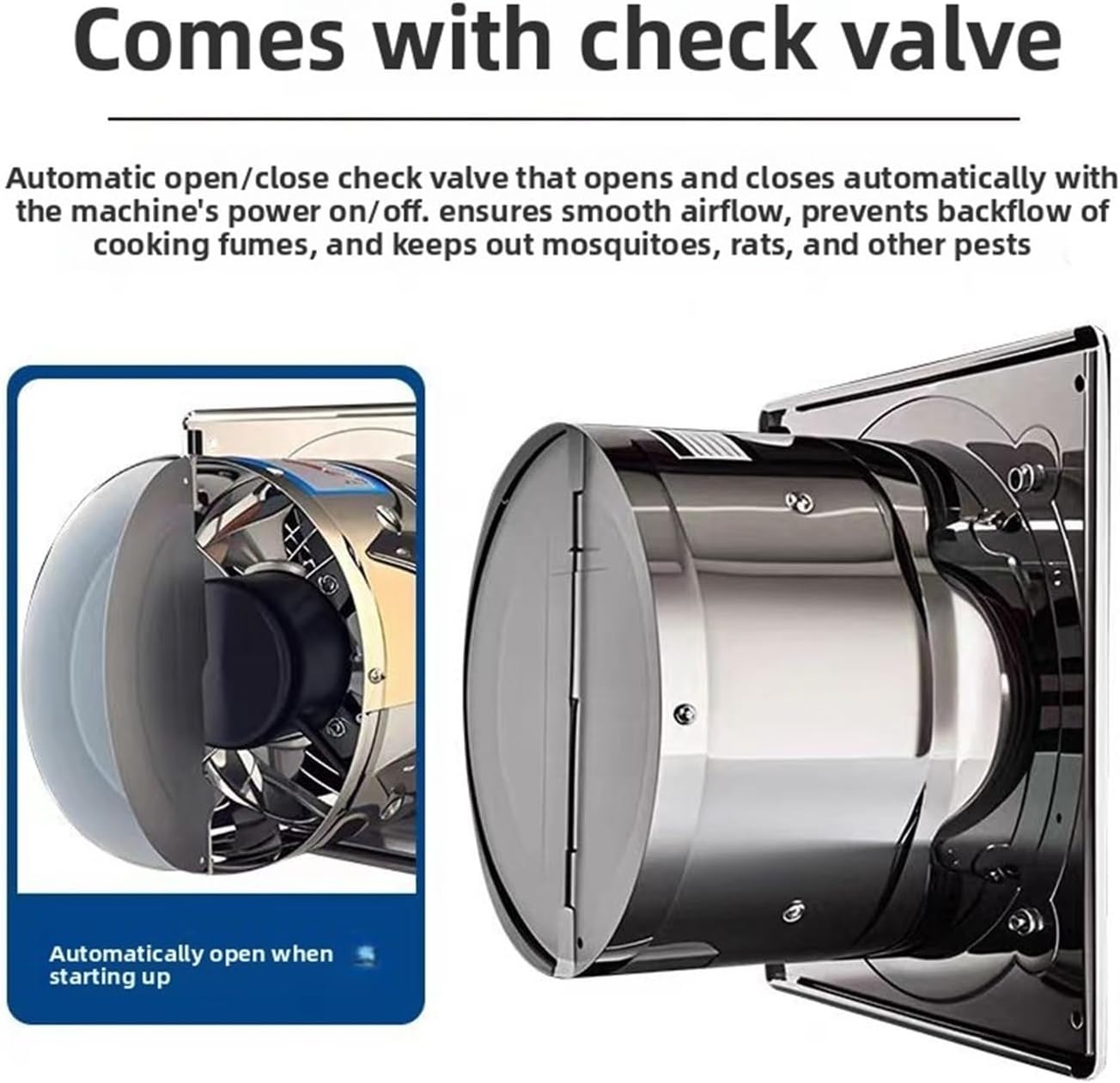 Exhaust Fan, Exhaust Fan Kitchen Oil Fume Bathroom Stainless Steel Ventilation Industry Range Hood for Greenhouse, Basement(10 inch D)