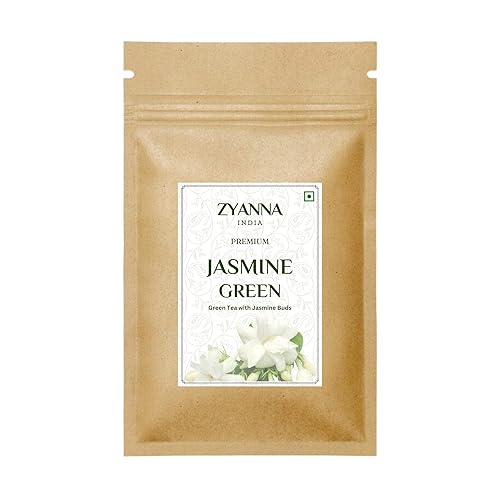 Miniatura 5 de Zyanna Té verde de jazmín  Té verde Darjeeling prémium con brotes de jazmín natural de la India, té verde suelto floral de hoja entera,