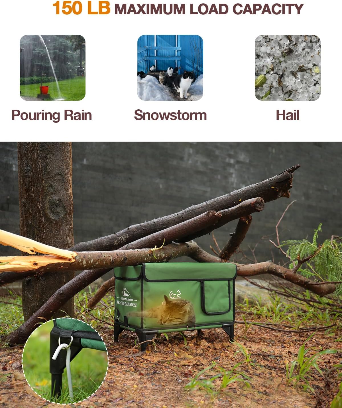 review Indestructible Heated Cat House for Outdoor Cats in Winter, Extremely Waterproof, Fully Insulated Outside Feral Cat House Shelter for Stray Barn Cat (Highly Elevated, Medium Cuboid)