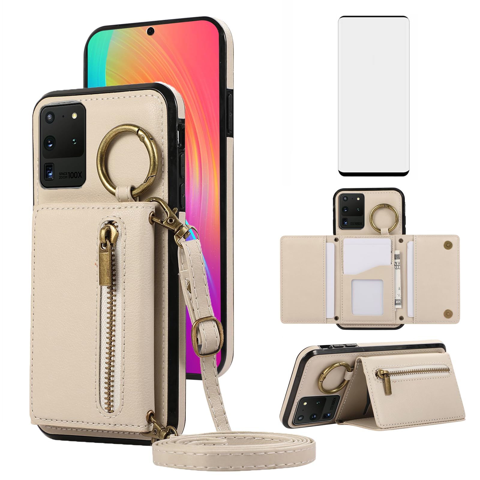 Coque Galaxy S20 Ultra Asuwish ZHKLLB évite rayures étui beige - 8