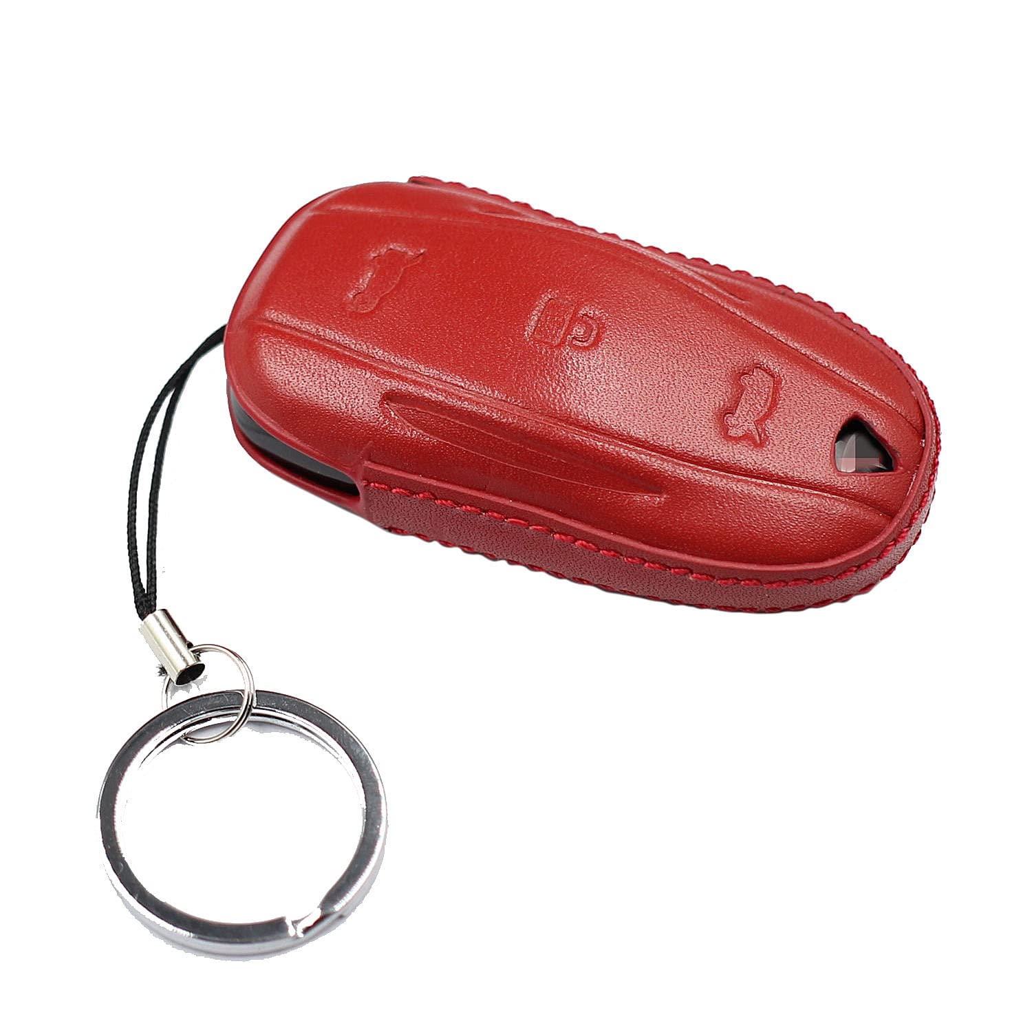 Coque Silicone Haute Brillance Rouge Pour Clé Tesla Model S - Étui Protection Élégant Kwmobile