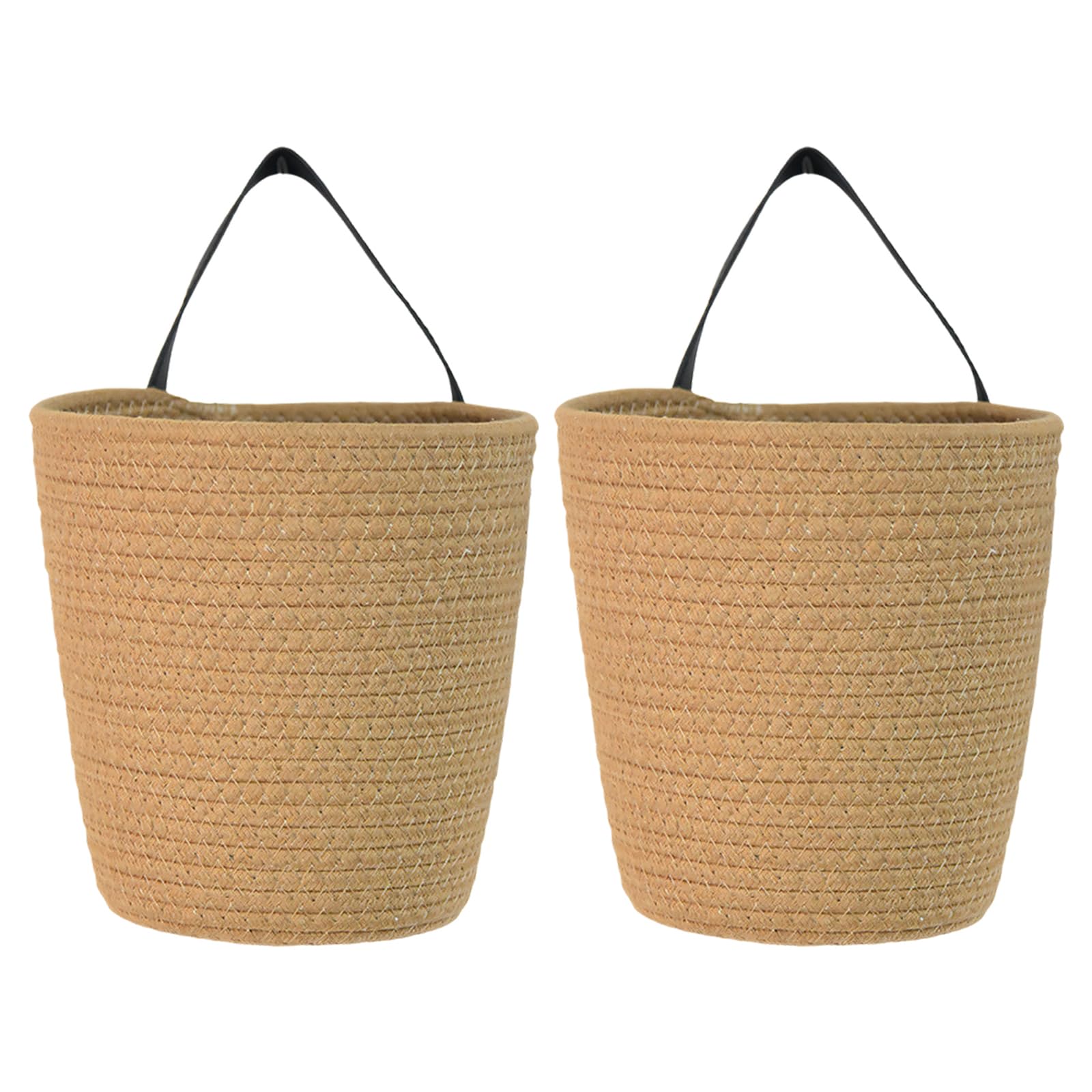 Piceioep Hanging Basket for Flower Container and Indoor Floor Planter Decorative Round Woven Plant Container Basket Planter Cover Small Hanging Plant