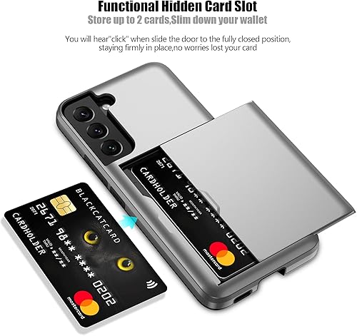 Miniatura 2 de Nvollnoe Funda para Samsung S22 con tarjetero 5G 6.1 pulgadas delgada de doble capa resistente protectora para Galaxy S22 Funda con ranura para