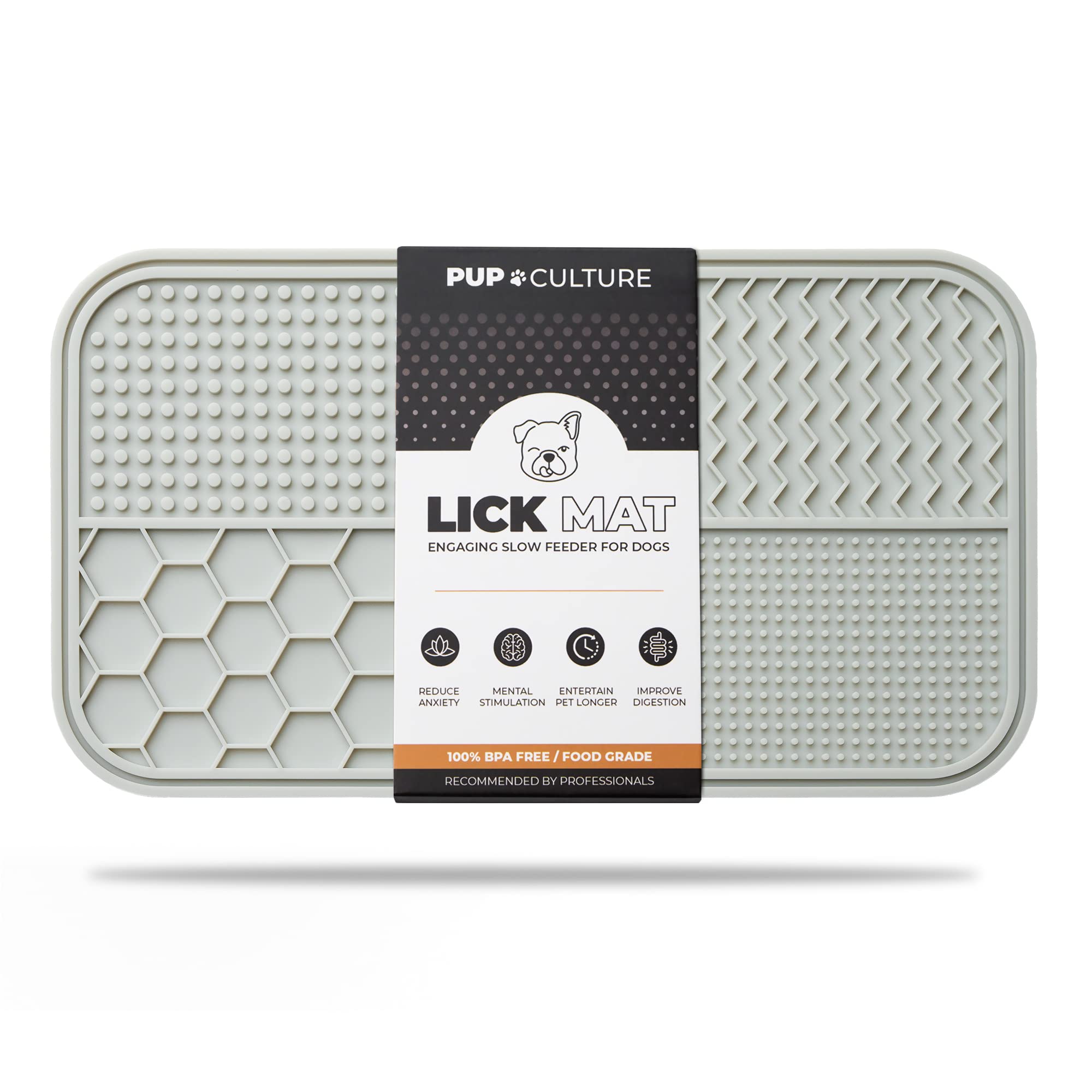 Pup Culture Dog Lick Mat for Dogs, Feeding Pad for Anxious Pets Plus 4 Different Puzzles for Mental Stimulation for Dogs - Supports Mental, Dental,