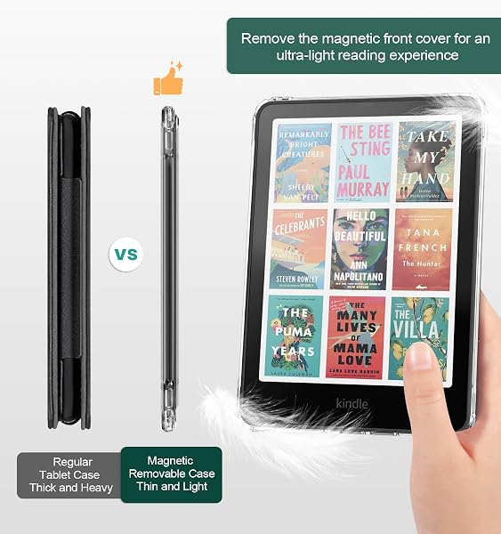 MoKo Detachable Magnetic Case for All-New 7" E-Reader 12th Generation 2024 & Color 2024/2025, Ultra Clear Back Scratch-Proof Light & Shell Cover with Auto Wake/Sleep, Not fit BOOX & Kobo, Rose Gold - 4