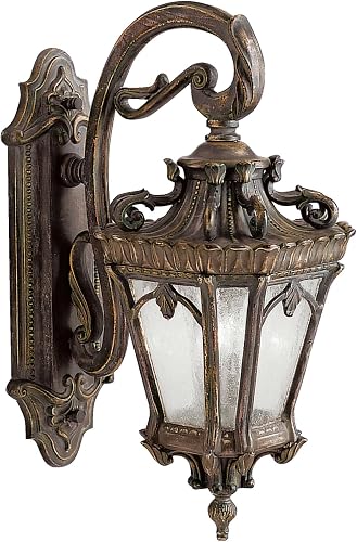 Kichler Tournai 24'' 2 Light Outdoor Wall Light with Clear Seeded Glass in Londonderry