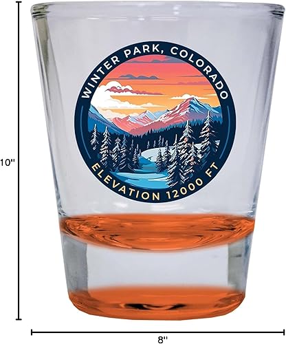 Miniatura 3 de R and R Imports Winter Park Colorado Design A Souvenir - Vaso de chupito redondo de 1.5 onzas, color azul, paquete de 2