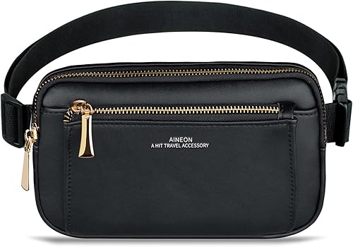 Miniatura 8 de Riñonera para mujer, riñonera de cuero a la moda para hombres y niñas, talla grande, con correa ajustable, impermeable, lindas bolsas de cadera para