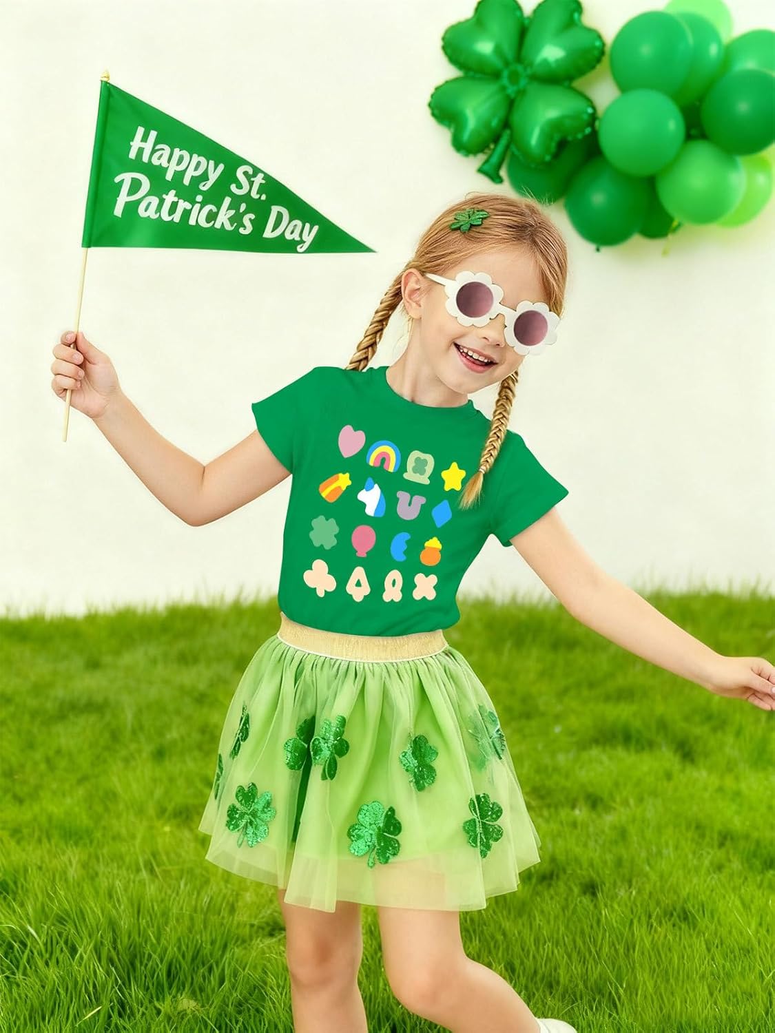 Kids St Patricks Day Shirt Boys Girls Shamrock Clover Shirts Irish St Paddys Day Short Sleeve Tee Tops 2-6T - Image 7