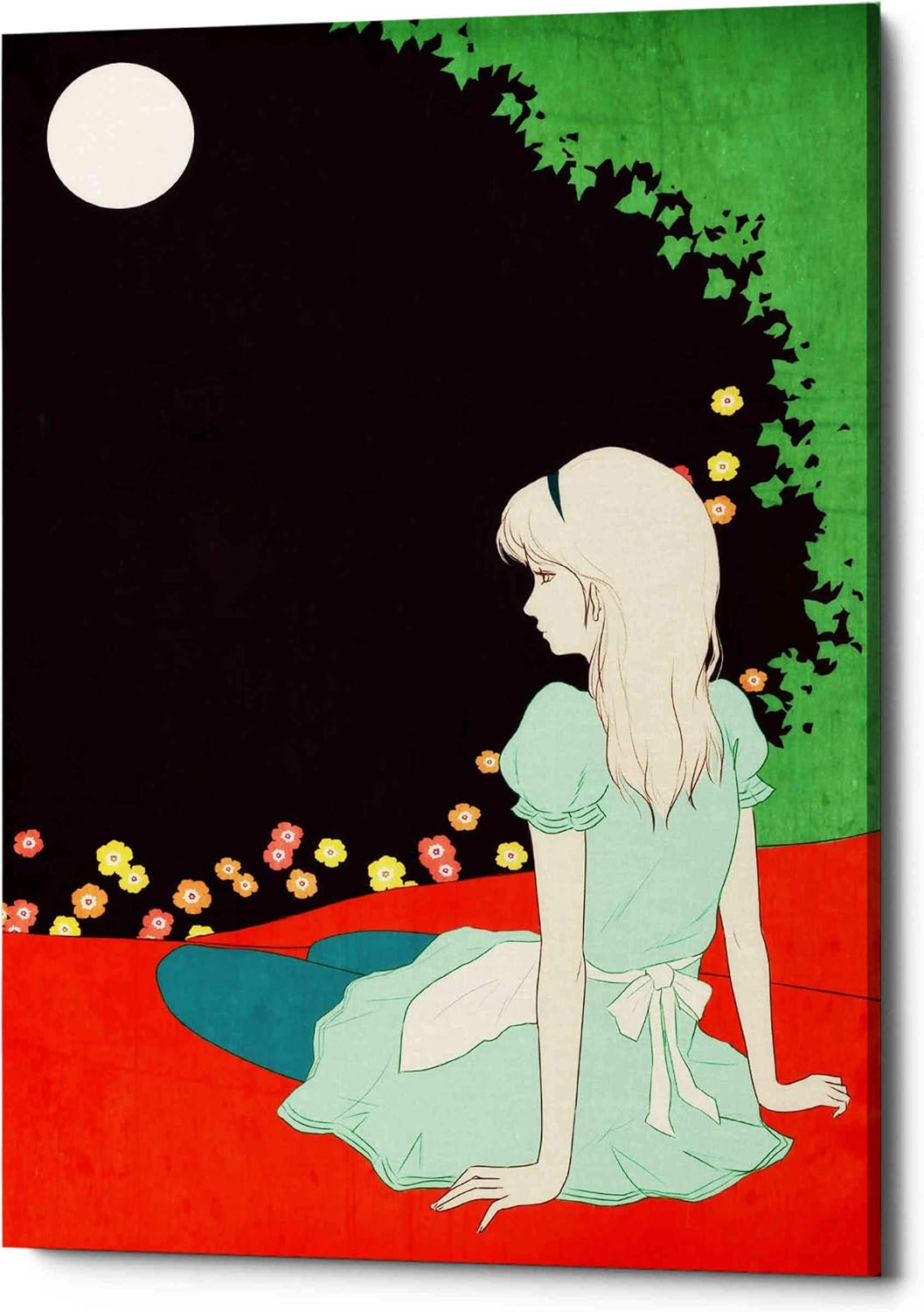 Epic Graffiti 'Alice in the Moonlight' by Sai Tamiya, Canvas Wall Art, 12"x18"