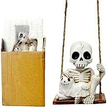 Halloween Ghost Skeleton Cat Swing Decorative Hanging Ornament, Outdoor Gothic Garden Decor for Yards and Trees, Spooky Halloween Decorations, Unique Car Decorative Accessories