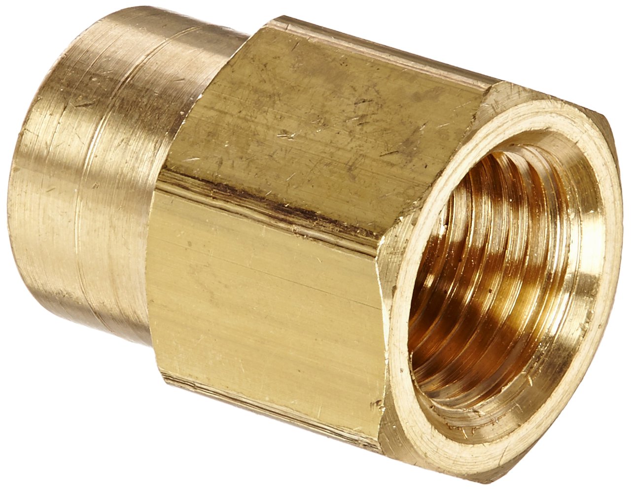 DixonValve RC3F2F Brass Pipe and Welding Fitting, Reducer Coupling, 3/8" NPTF Female x 1/4" NPTF Female