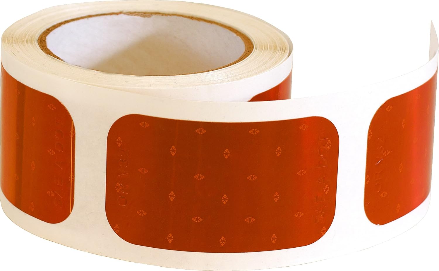 Buyers Products 5623521 Amber Stick-On DOT Reflectors, Rectangular, 3-1/2 Inch, 500 Stickers Per Roll, DOT Reflectors For Vehicles And Safety Equipment