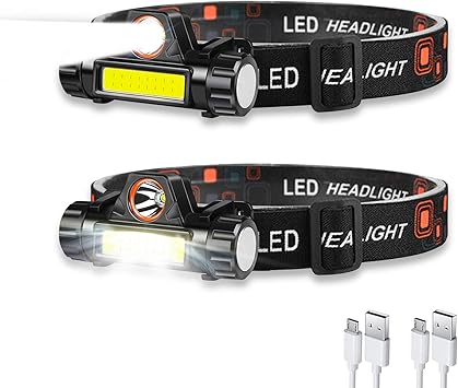 Amazon ヘッドライト 充電式 Ledヘッドライト Usb 小型軽量 高輝度 灯モード 明るさ300ルーメン 集光 散光切替 実用点灯4 10時間 Ipx6防水 日本語取扱説明書 照射角度90 調整可 釣り 登山 キャンプ 散歩 アウトドア 災害 停電用 48ヶ月保証 Led ヘッドライト 2個