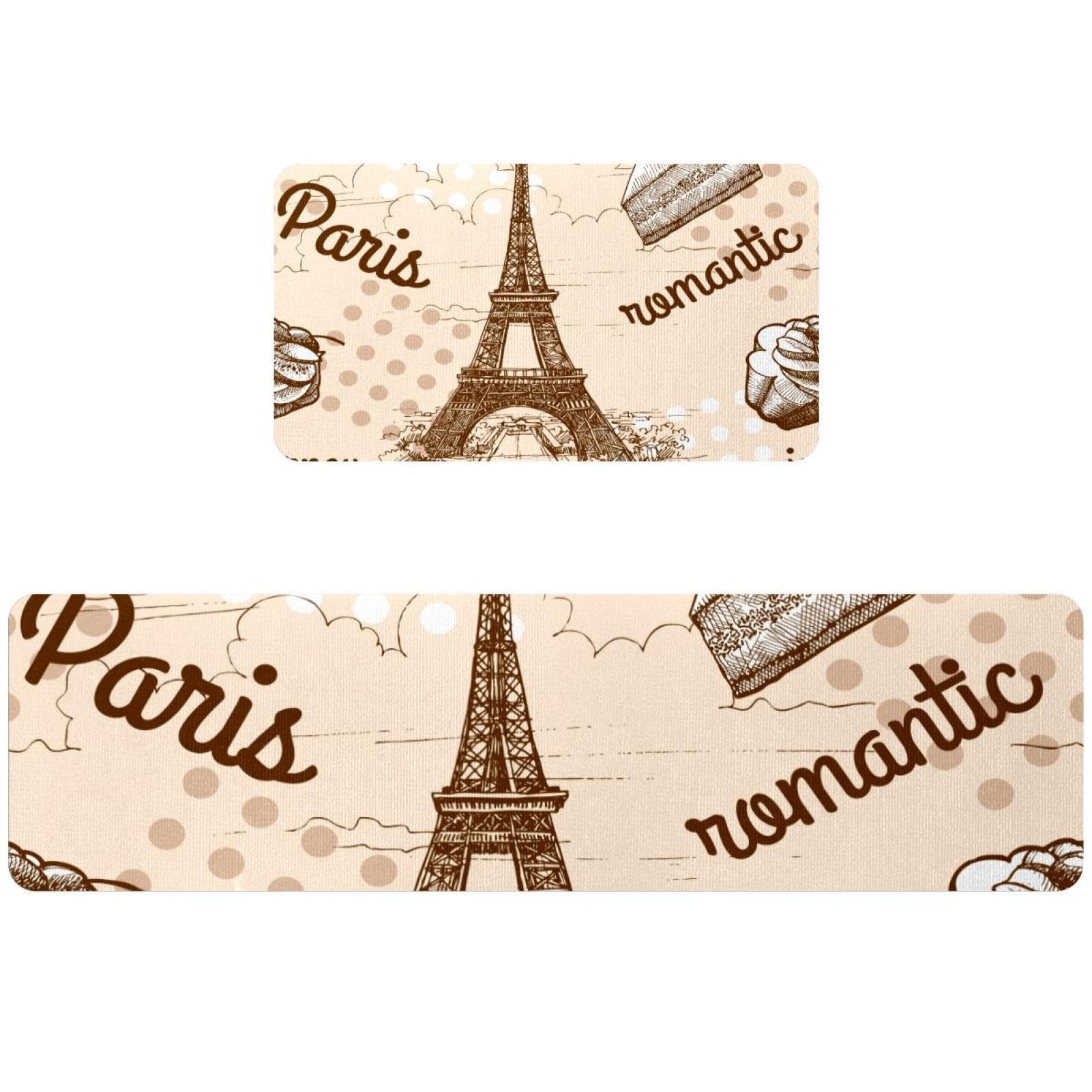 Tapis de cuisine Paris antidérapant et lavable | Lot de 2 absorbant