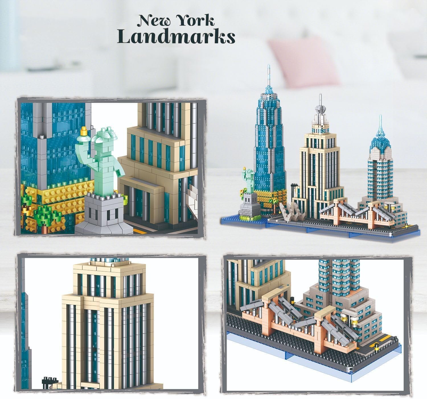 New York Skyline Micro Building Blocks World Famous Landmarks Building Set New York Iconic Architecture Model 3262PCS