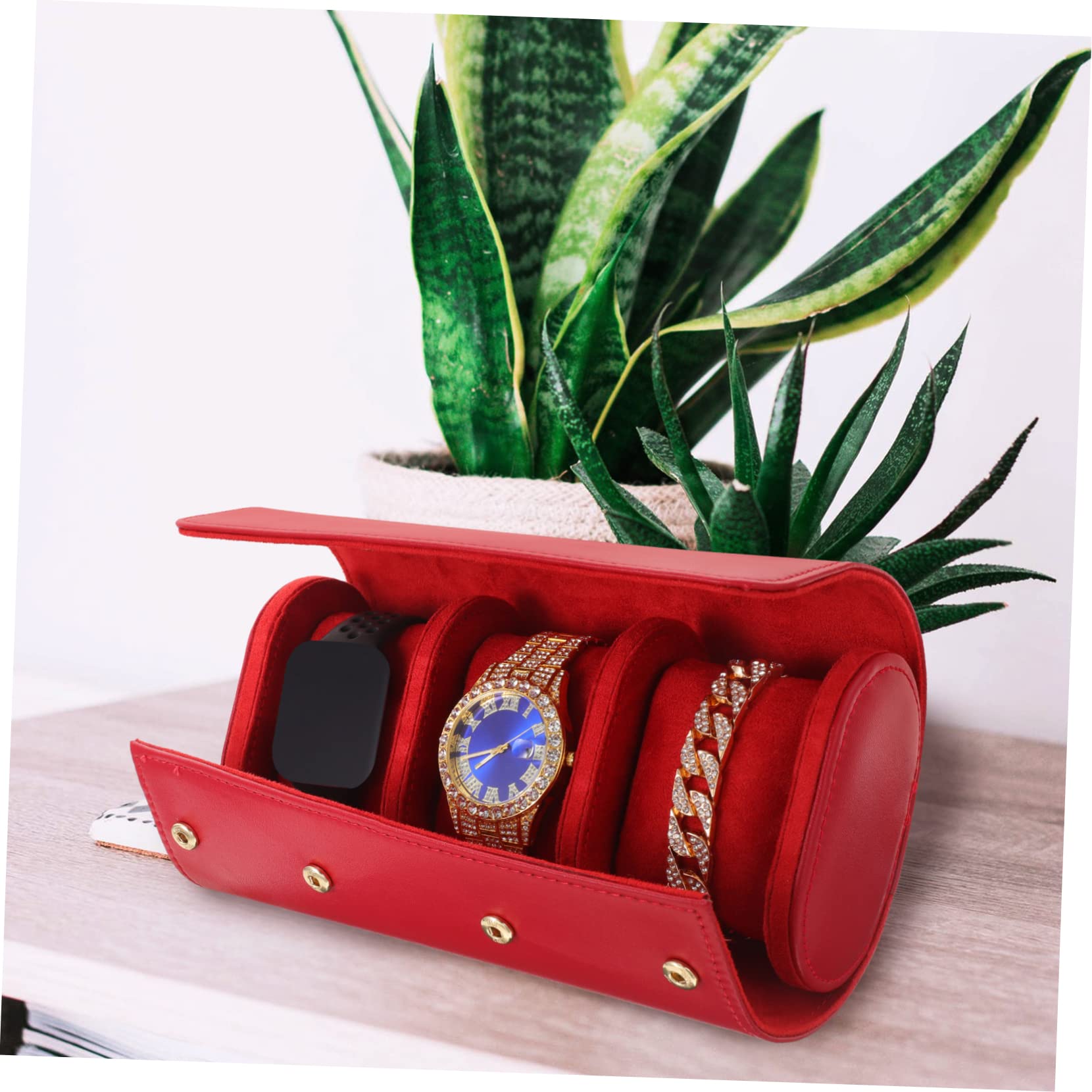 Homoyoyo Organizer da Viaggio per Orologi in Cuoio, Custodia Protettiva Scomparti per 3 Orologi, Facile da Trasportare, per Viaggio