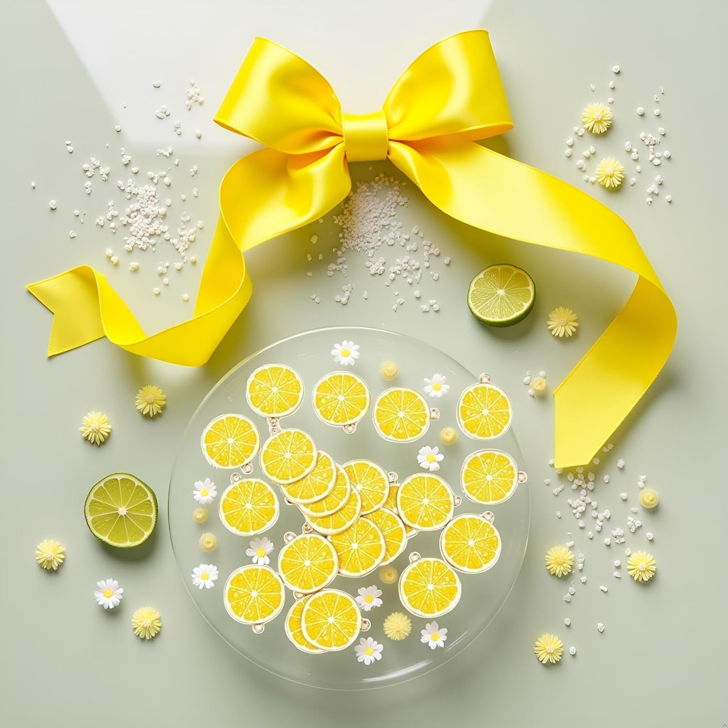 20 Pcs Yellow Lemon Fruit Enamel Lemon Charms Pendant Beads for DIY Jewelry Making Bracelet Necklace Beading and Making - Image 3