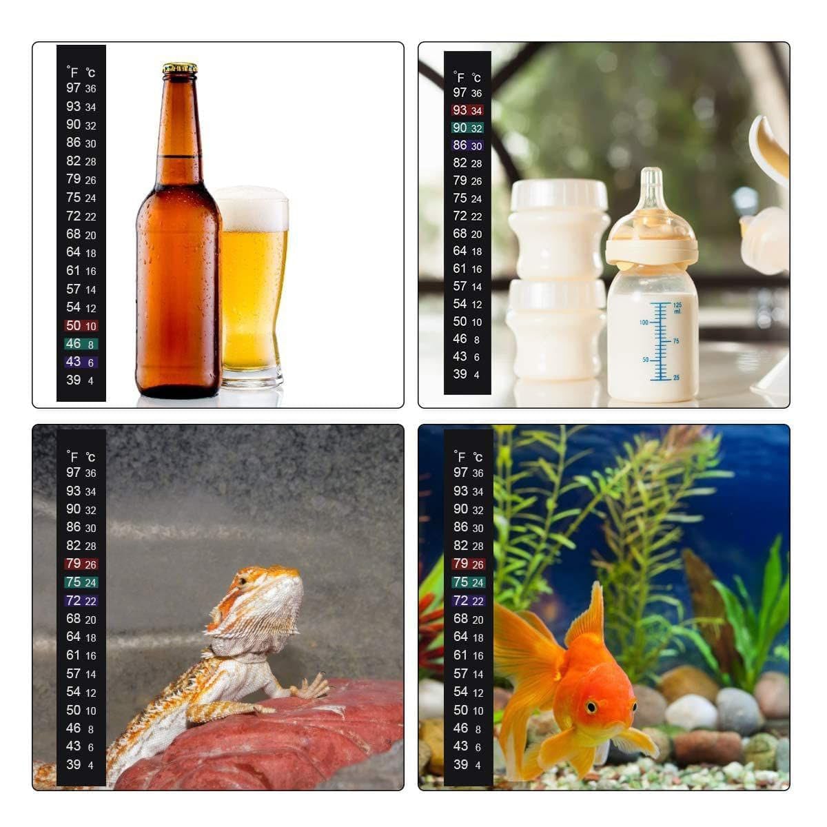Orbica Brewing Thermometer Strip, Aquarium Thermometer Sticker, 3-Pack, Adhesive, Color Changing, Highly Accurate (pack of 3) 4