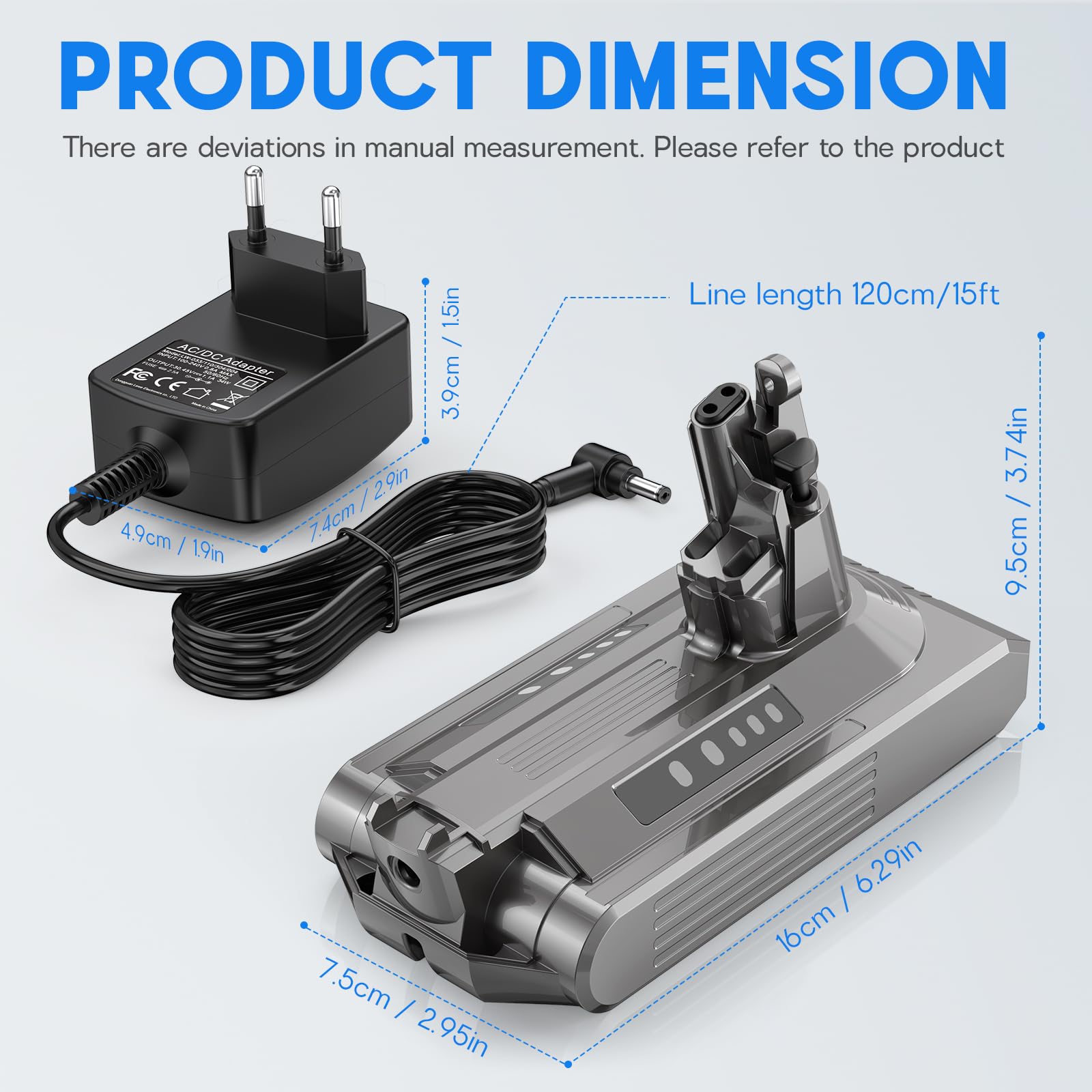 Batteria LabTEC per Dyson V10, batteria di ricambio agli ioni di litio da 25,2 V e 3900 mAh per Dyson V10 Serie Animal Absolute Motorhead SV12 con caricatore V10 Aspirapolvere senza fili con cacciavit