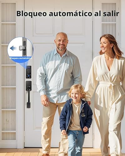 Miniatura 7 de Philips Cerradura inteligente Wi-Fi con asa, cerradura de puerta con teclado de entrada sin llave con asa, juego de cerrojos para puerta delantera