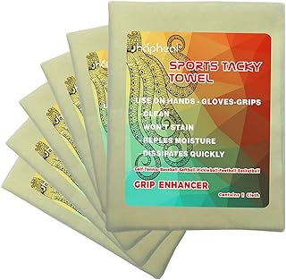 Tacky Towel for Golf and Tennis,Grip Enhancer for Hands (6 Pack Ligth Yellow)