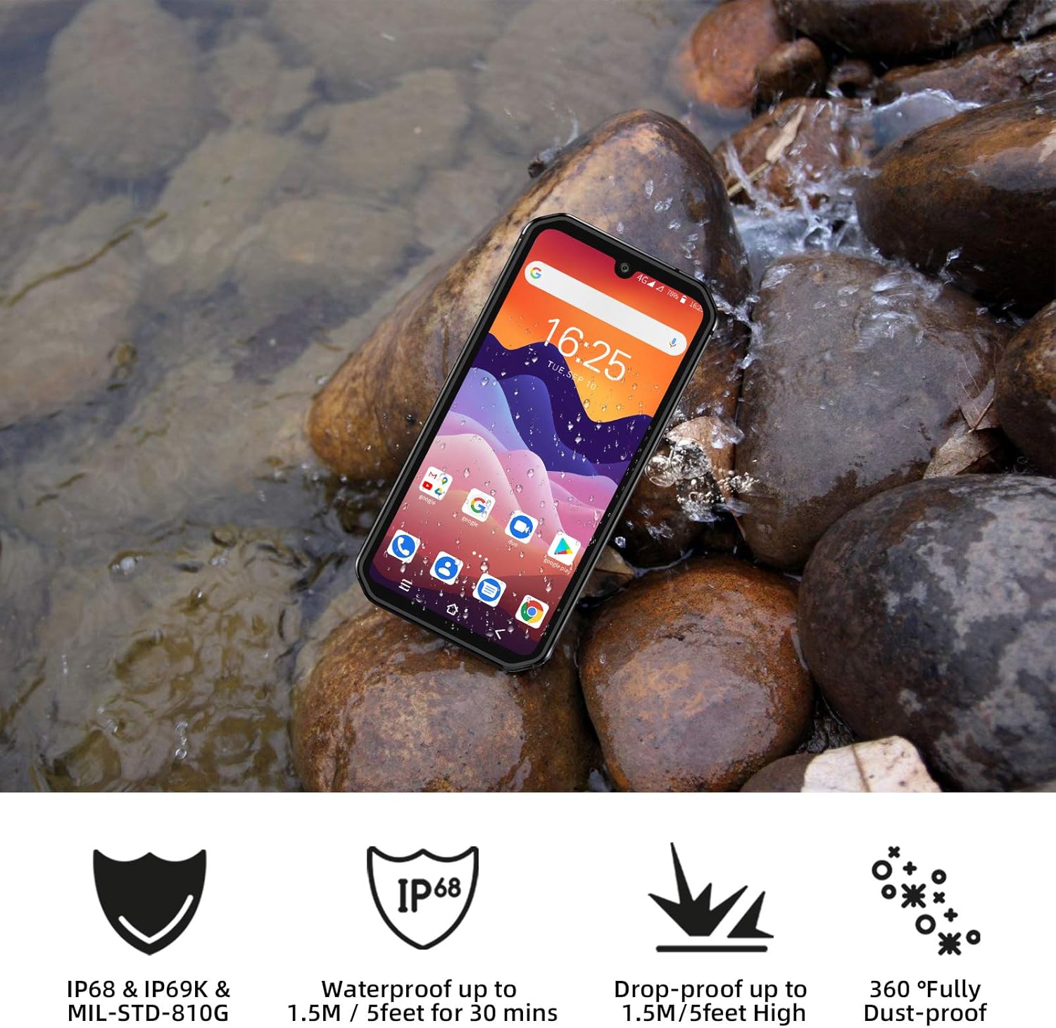 🛒 Crаzу Dеаlѕ Rugged Unlocked Phone, Blackview BV9900E Smartphone, 6GB+128GB ROM Helio P90, Android 10 Unlocked Smartphone, 48MP+16MP+ HDR Cricket Phone, Wireless Charging 5.84 FHD+ 4G GSM Gaming Cellphones