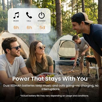 DPVR G2 Smart Glasses Bluetooth Sunglasses with Speakers Touch Control Bluetooth Glasses for Men & Women, UV400, IPX4