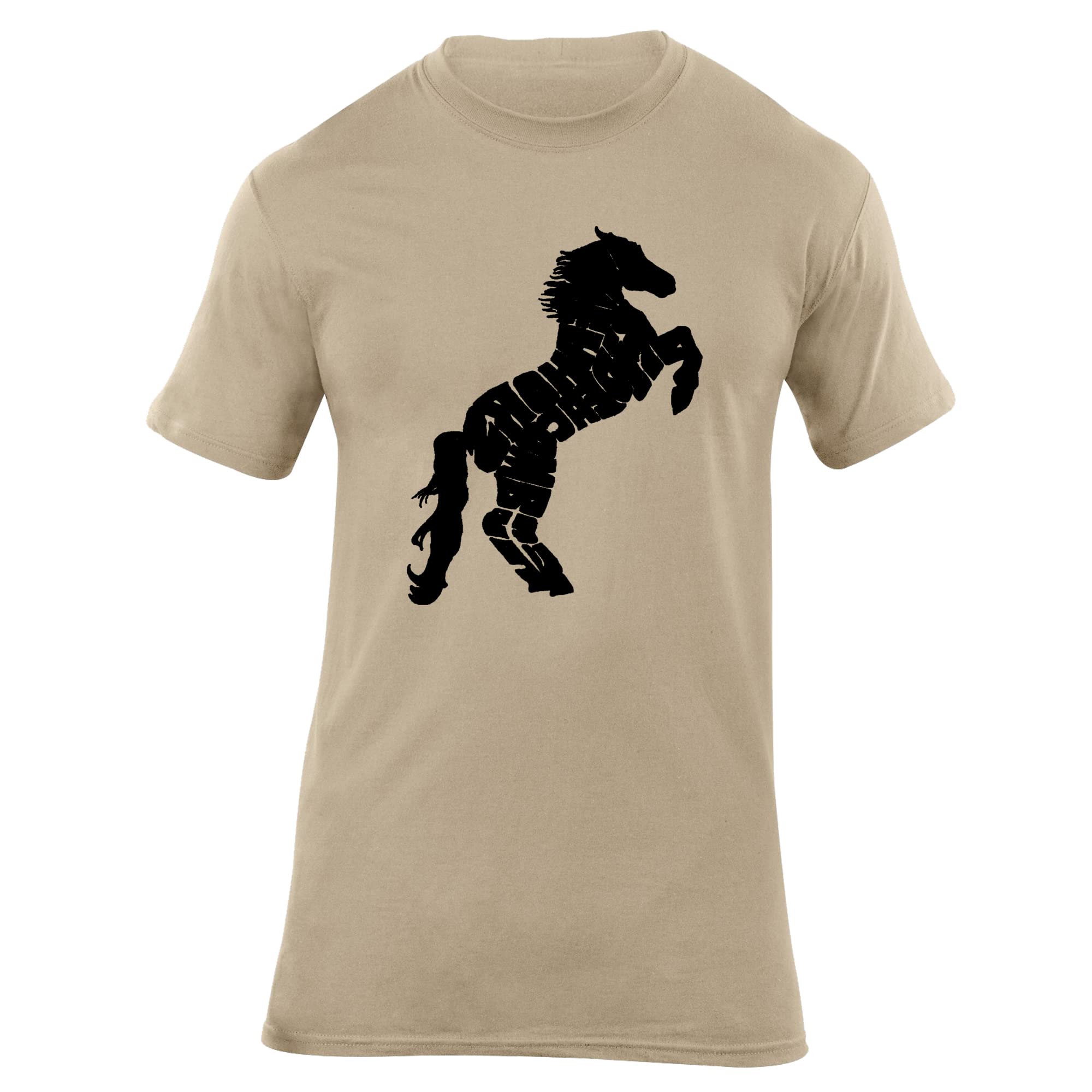 GenericLeisure Mens Tee Top Horse Lion Print Fitted Short Sleeve Round Neck Tee Top