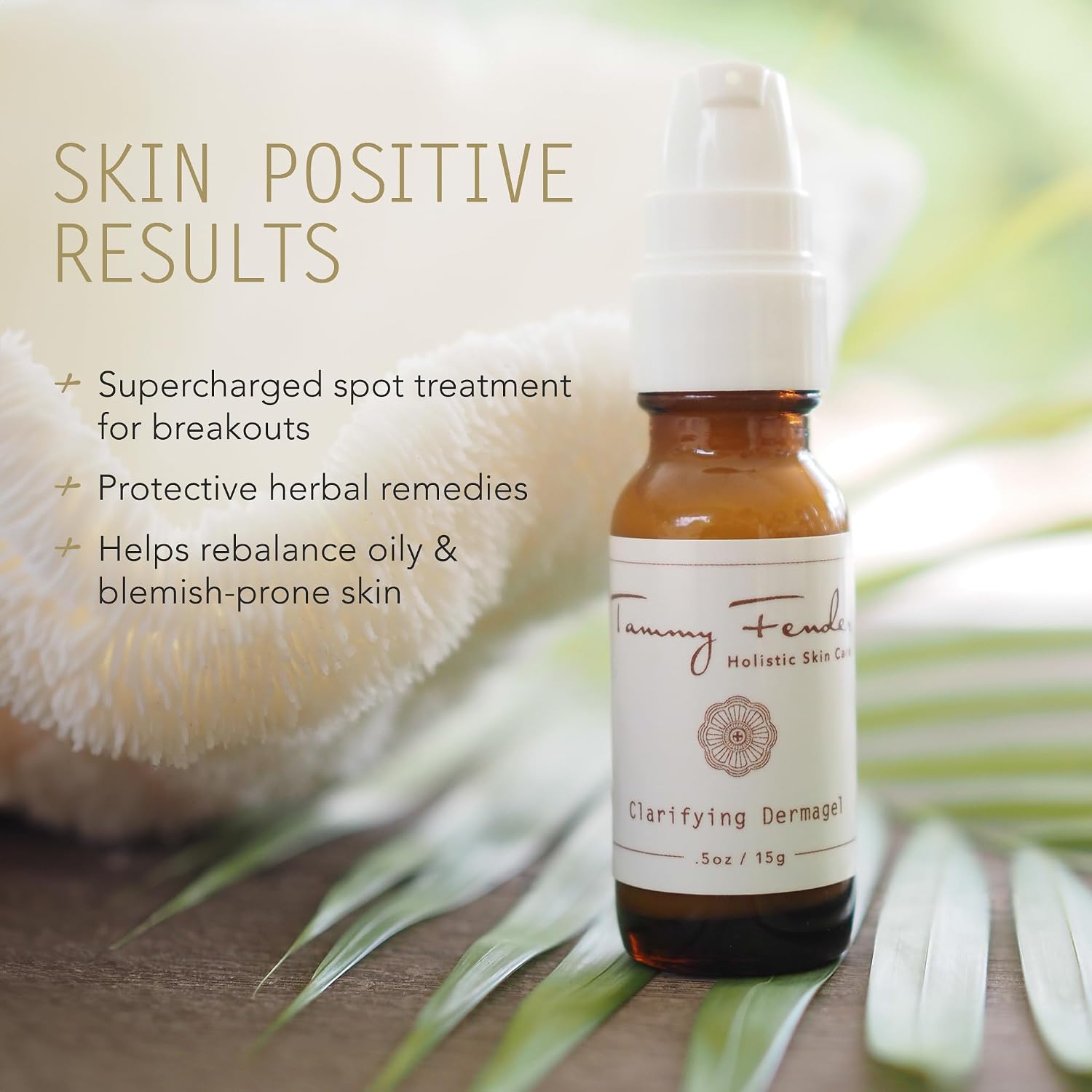 TAMMY FENDER - Clarifying Dermagel Acne Treatment | Natural, Organic, Cruelty Free, Non-Toxic Skincare | Lightweight, Balancing, & Hydrating | For Blemish-Prone Skin (.5 oz - Travel Mini)