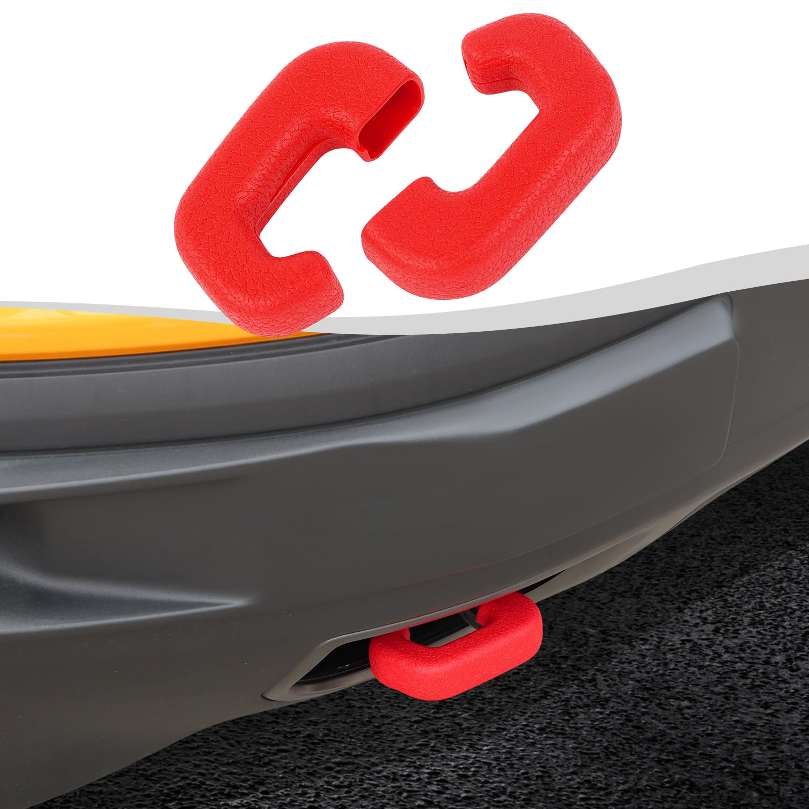 HTHE Black Front Bumper Tow Hook Covers For 2007-2013 Chevy Silverado & GMC Sierra - 2-Piece Set