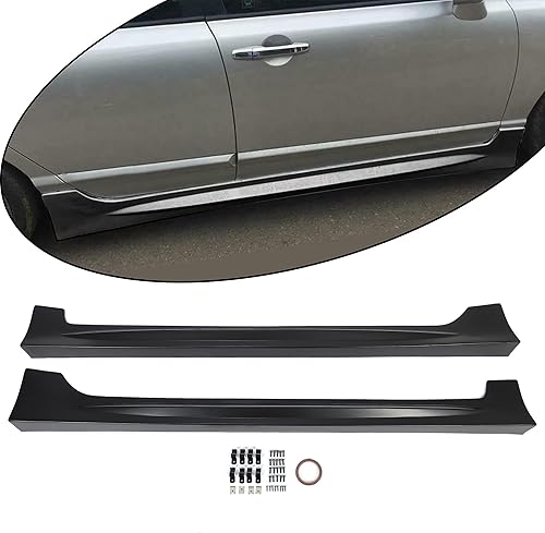 Miniatura 4 de JMTAAT - Extensión de repuesto para faldones laterales compatible con Honda Civic 2006-2011 de 4 puertas, sedán, color negro, parte inferior