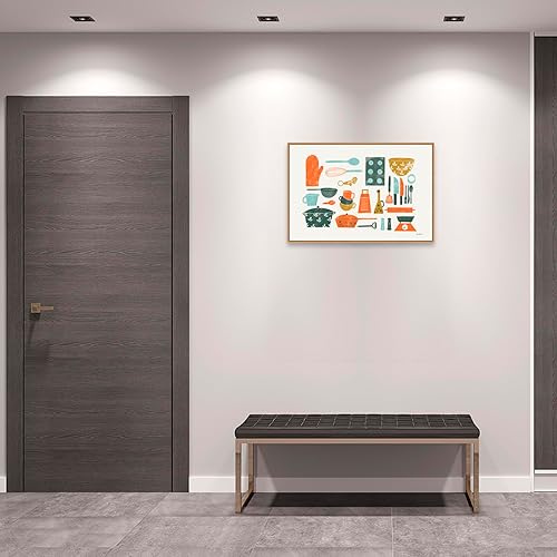 Miniatura 6 de Amanti Art Framed Canvas Wall Art 23x33 Retro Kitchen I by Becky Thorns, Framed Wall Art Canvas, Cuisine Artwork, Modern Contemporary Decor, Large