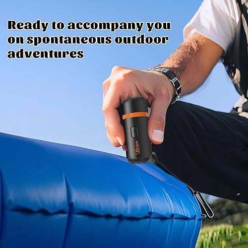 Miniatura 6 de Mini bomba de aire  Bomba de aire eléctrica portátil con luz LED de 3 modos y base magnética, incluye 5 boquillas, ideal para camping, cama de aire