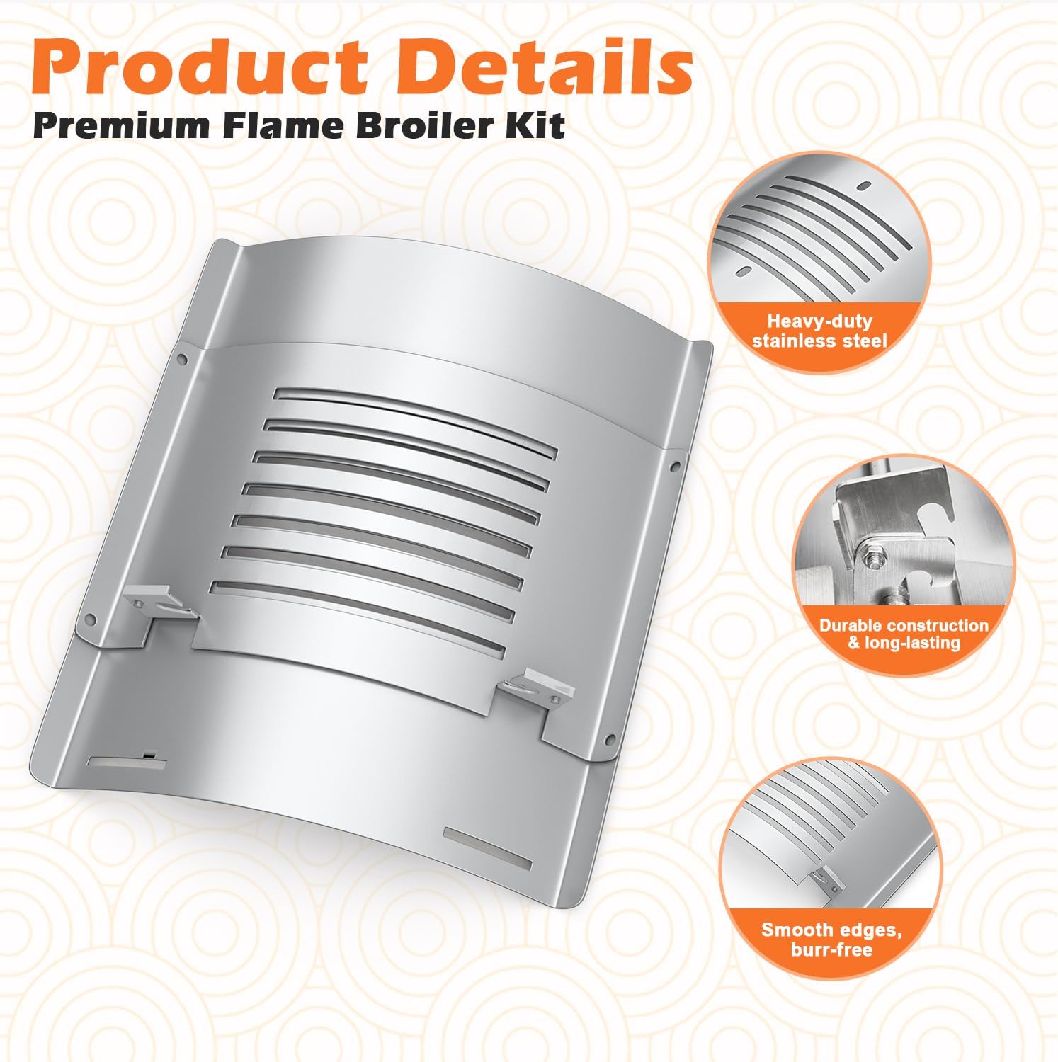 Flame Broiler Kit for Pit Boss Platinum KC Combo Charleston 1020 Pellet Smoker Grills Heat Deflector Diffuser for PB1285KC PB1020NX, Includes 60355 Flame Broiler Main Plate and 31141 Slide Cover