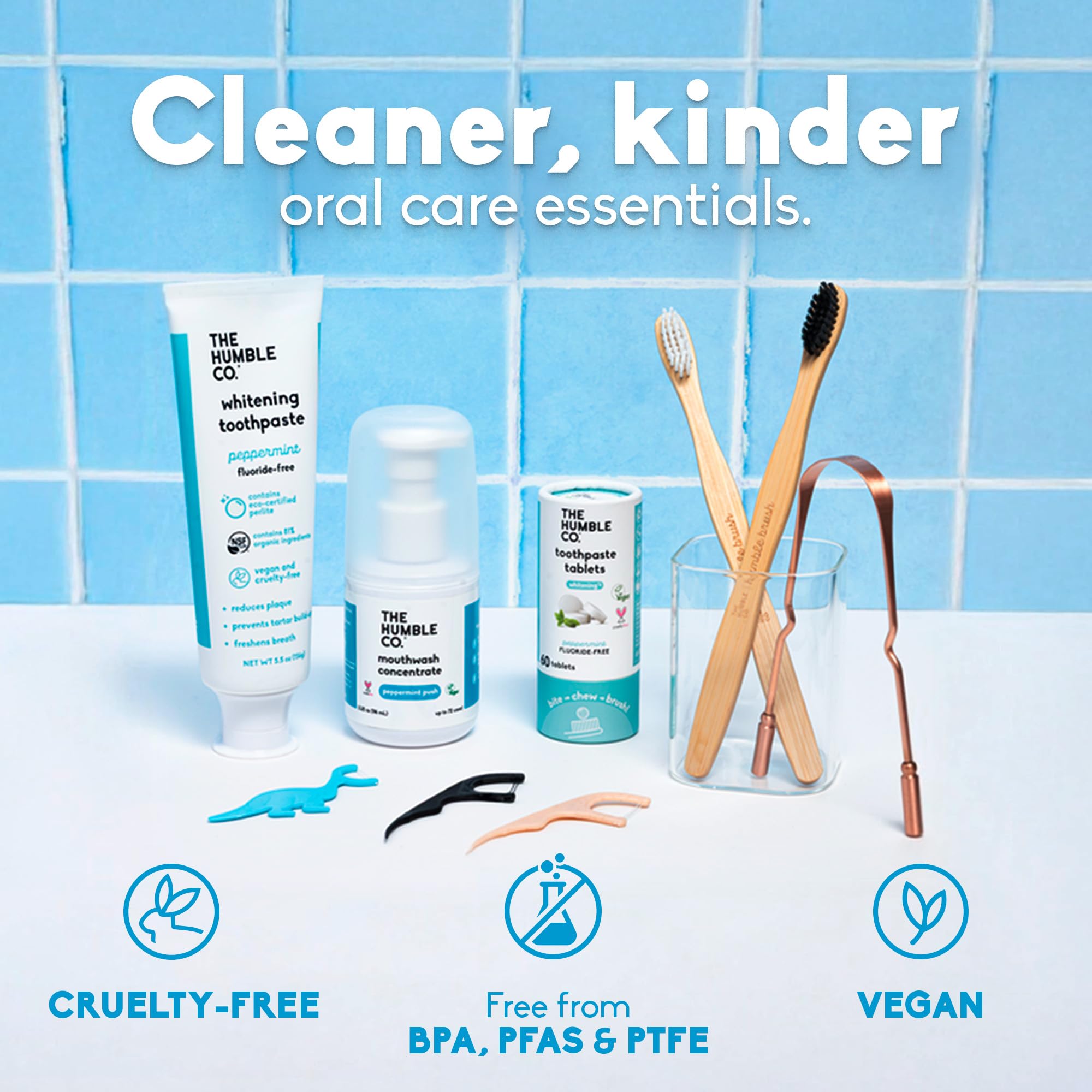 The Humble Co. Gratte-langue – 100 % acier inoxydable, pour un soin bucco-dentaire, un nettoyage de langue supérieur, aide à éliminer la mauvaise haleine, sans BPA (lot de 2)