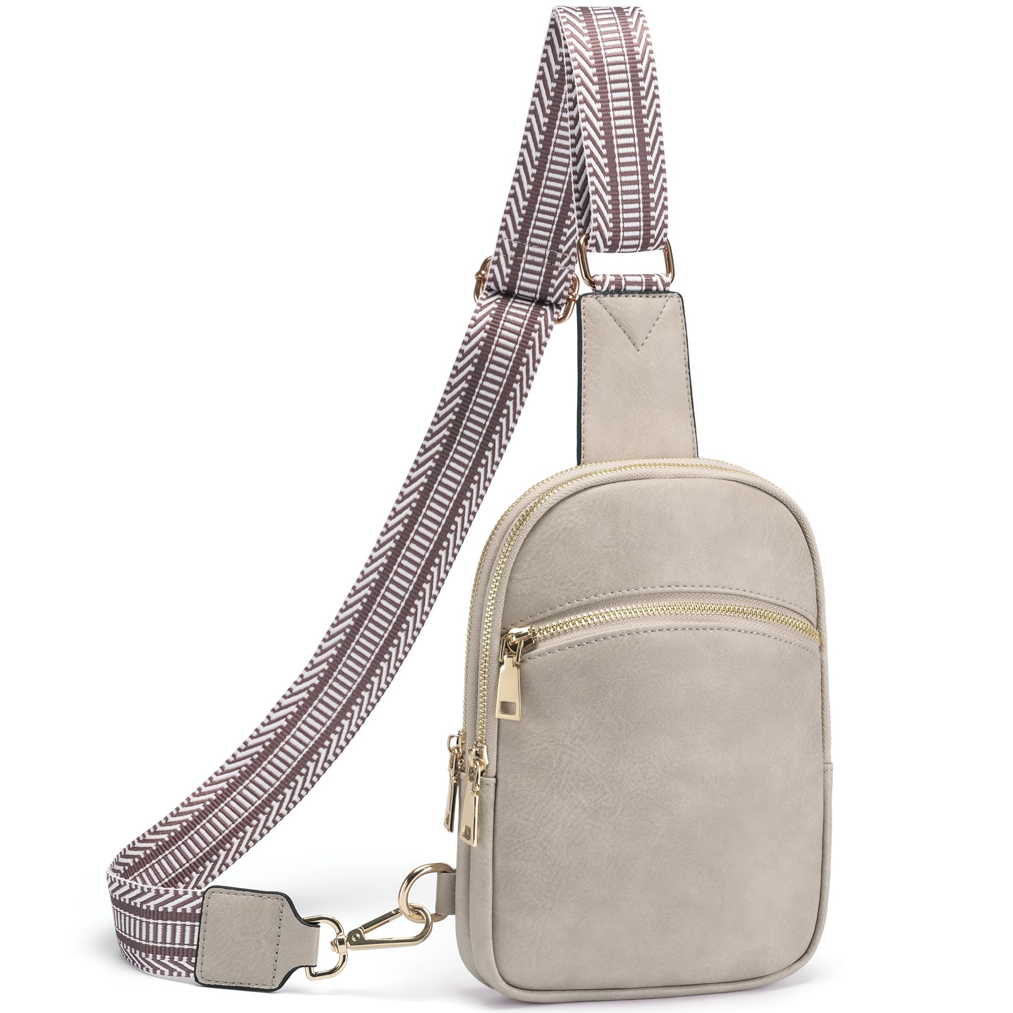 Yarnic Anti Theft Small Crossbody Sling Bags for Women Men, RFID Crossbody bags Vegan Pu Leather Travel Cross Body Purses, Chest Bag with Adjustable