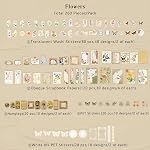 260 PCS Vintage Scrapbooking Supplies Aesthetic Journaling Kit,Large Collection for Bullet Junk Journals,Arts Craft Collage,Ephemera Adults,Beginners,Girls Teenage School Style(Flowers)