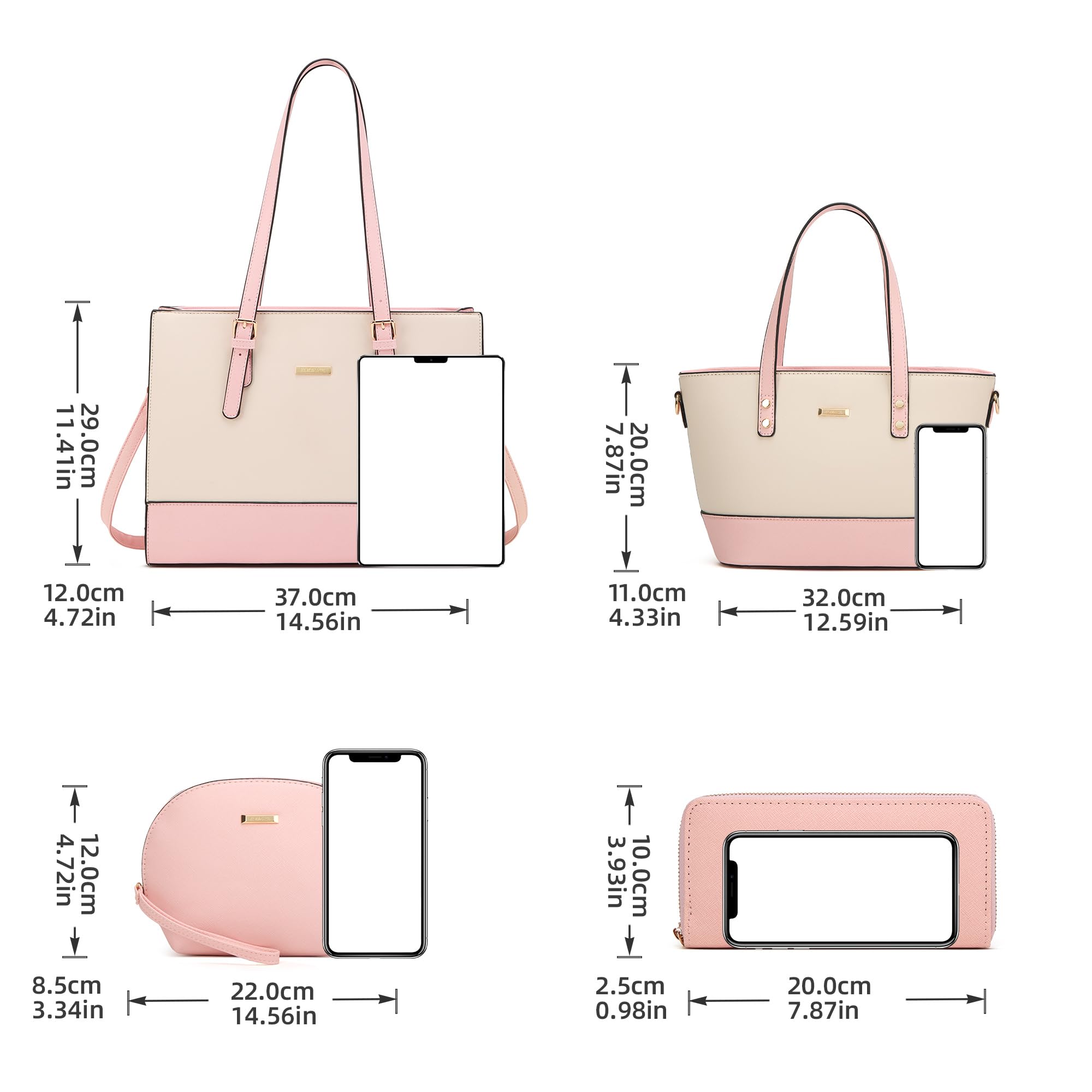 Modische Damen-Handtaschen, Tragetasche, Schultertasche, Tragegriff oben, Geldbörsen-Set
