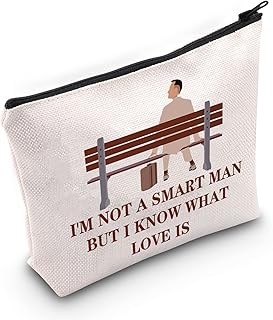 LEVLO Gump Quote Cosmetic Bag Gump Fans Gift I'm Not a Smart Man But I Know What Love Is Makeup Zipper Pouch Bag For Friend Family, I'm Not a Smart Man
