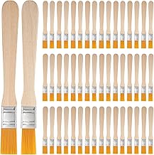 Flat Brush, Pack of 50 Varnish Brushes, Paint Brush, Flat Bristle Brush Set, Paint Brush for Paints, Small Brush Set, Varnish, Window Brush with Wooden Handle, Wood Stain for Brushes, Paints, Art