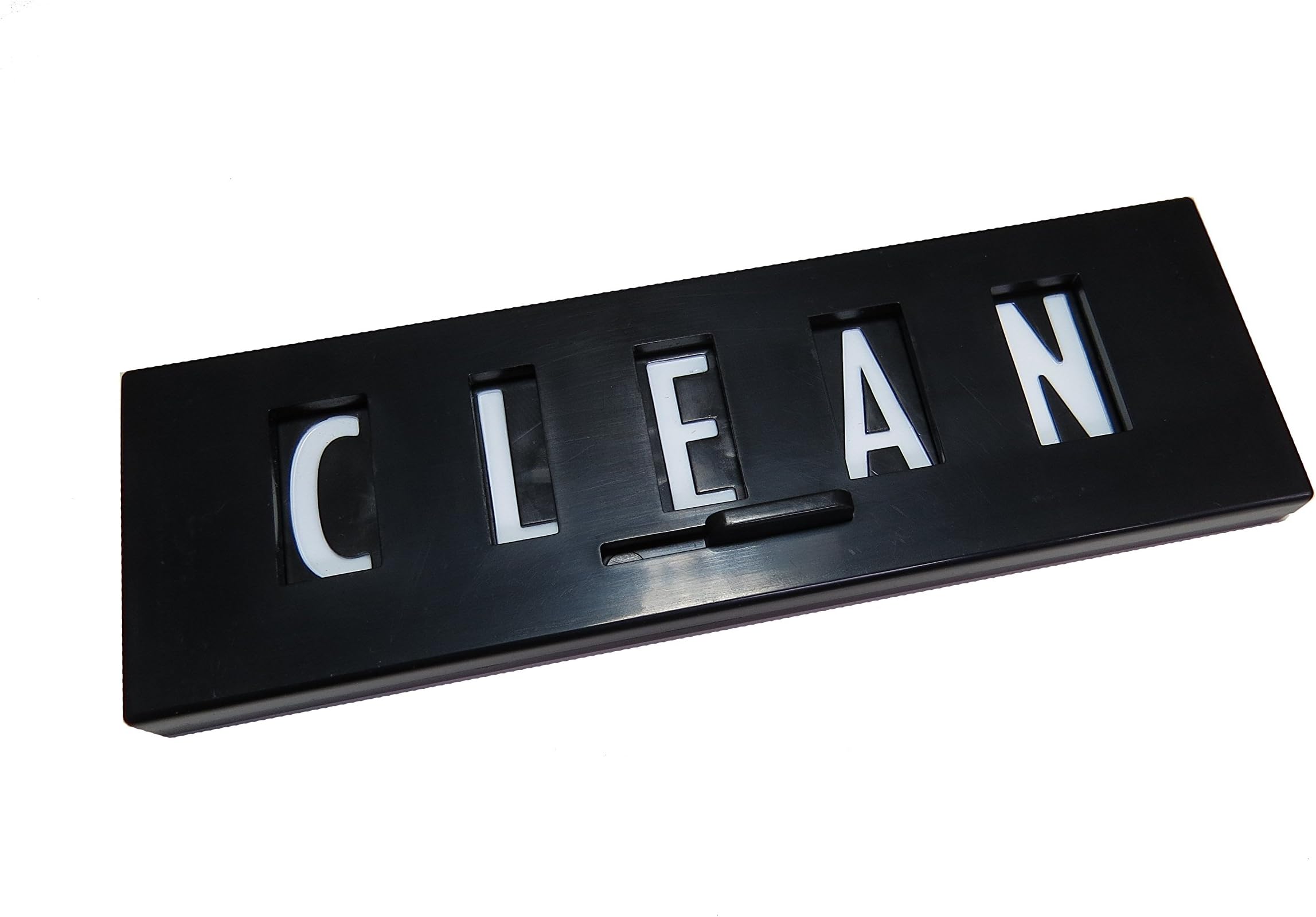 Black Clean Dirty Dishwasher Magnet Sign with White Type