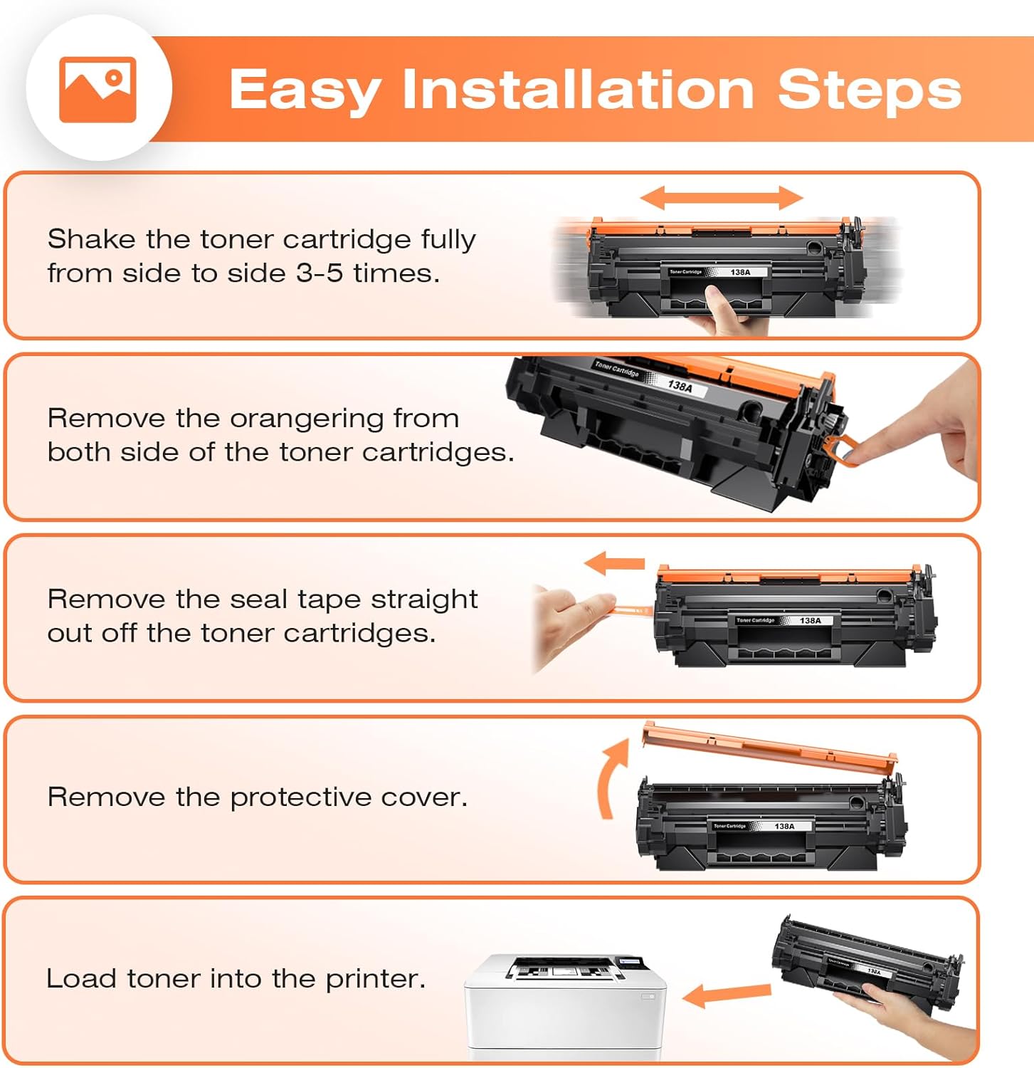 138A Toner Cartridge [with Chip] Replacement for HP 138a Black LaserJet Toner Cartridge W1380A 138A Black Toner Work with HP Pro 3001dw Pro 3001fdw MFP 3101fdw Printers