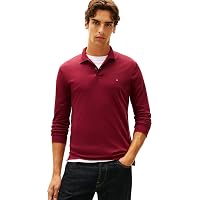 Tommy Hilfiger Polo da Uomo a Maniche Lunghe in Cotone Liquido vestibilità Regolare