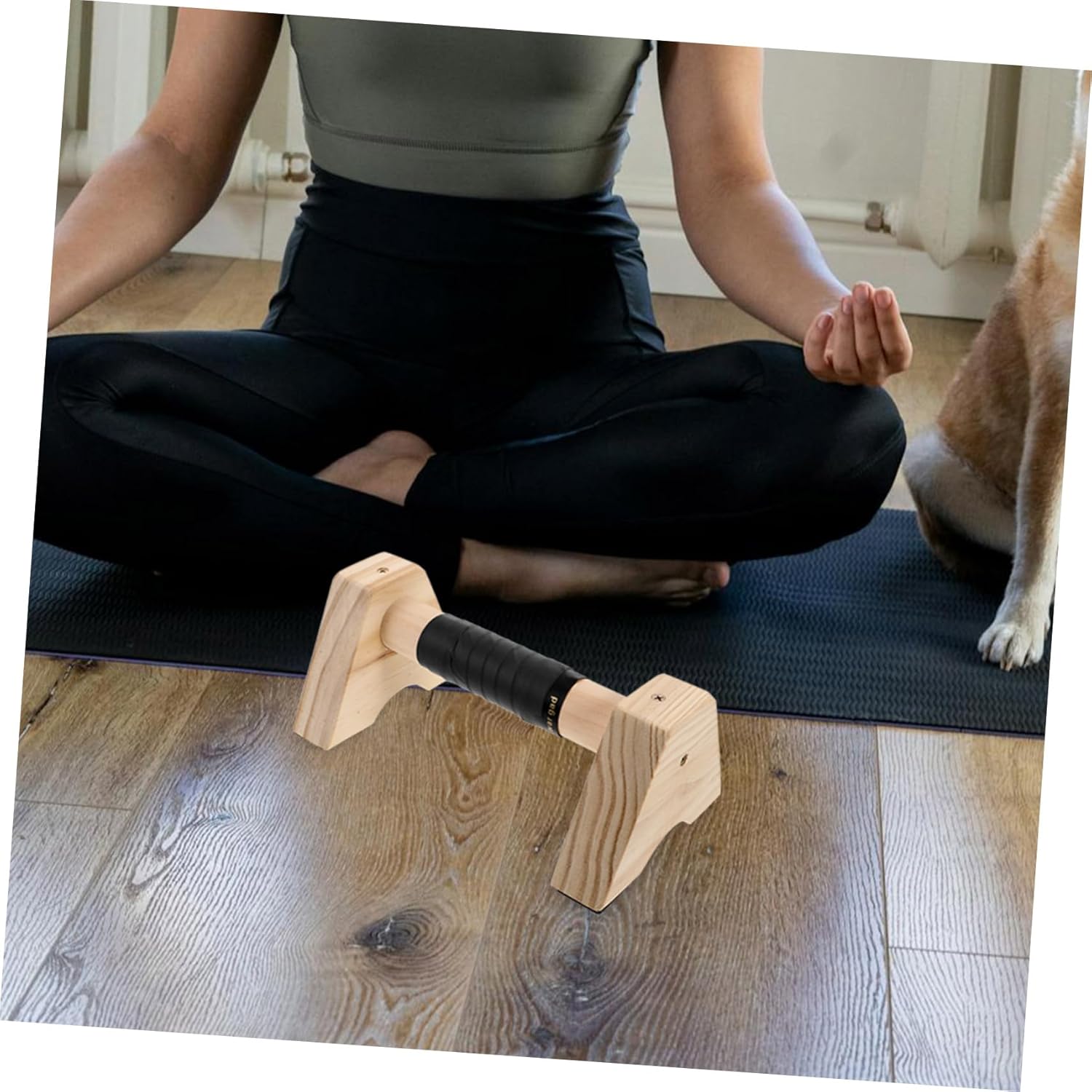 2pcs Wooden Parallettes Bars for Push-ups and Sturdy Wood Stands for Men and Women Versatile Exercise Equipment for Strength Training and Calisthenics