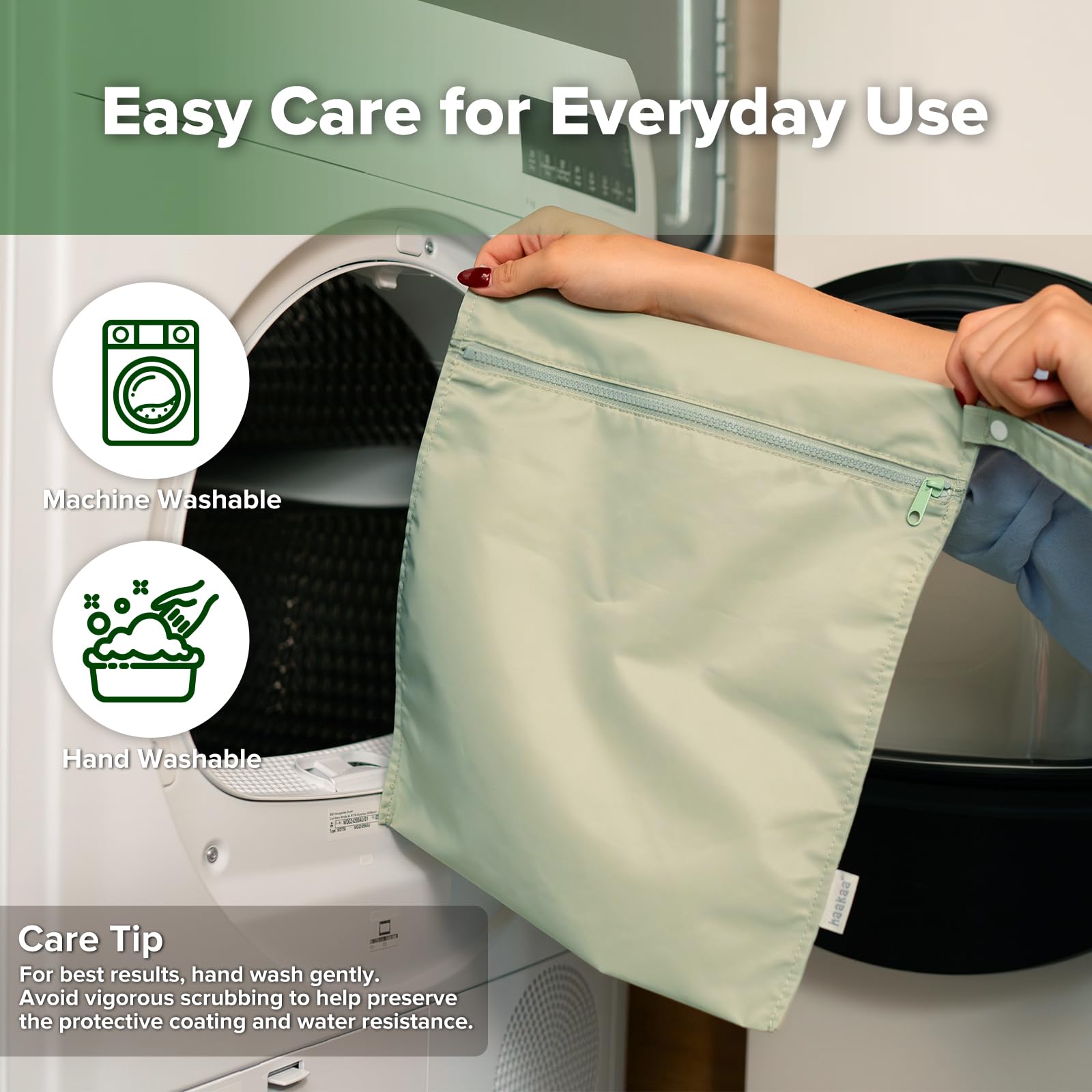 haakaa Lot de 2 sacs imperméables pour bébé, sacs humides/secs pour sac à couches, voyage, maillot de bain, plage, piscine, pièces de pompe, poussette, garderie, yoga, herbe