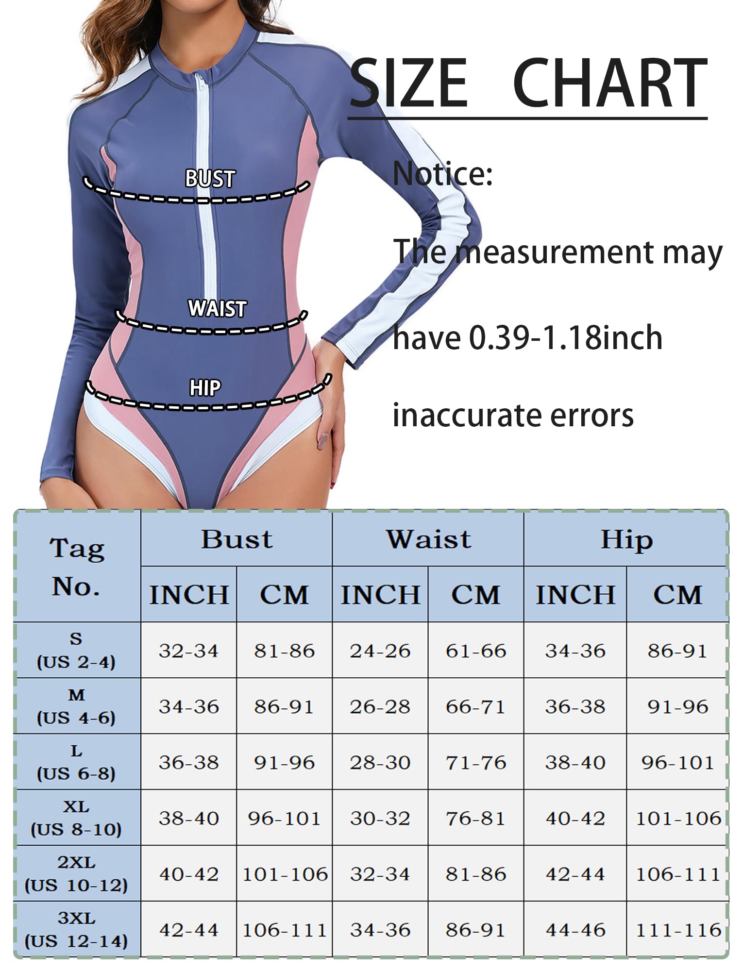Per donna Rashguards Un pezzo a maniche lunghe Costume da bagno Signora Tuta da Surf Piscina Spiaggia S-3xl