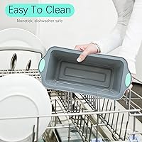 Vista 5 de To encounter Molde de silicona para pan y hogaza de 9 pulgadas, paquete de 2 moldes de silicona antiadherentes de grado alimenticio para hornear pan